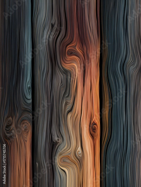 Fototapeta Wood, wooden abstract background, texture or wallpaper. Neural network AI generated art