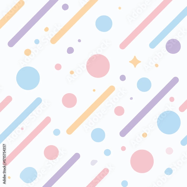 Fototapeta 파스텔톤 원형 및 선 패턴 배경
