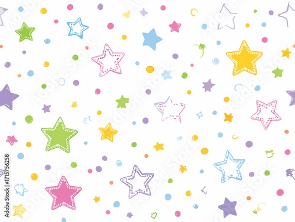Fototapeta 다채로운 별 패턴 배경