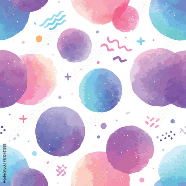 Fototapeta 수채화풍 원형 패턴 디자인 요소