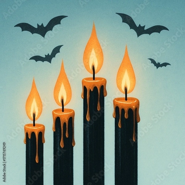 Obraz Halloween Poster with Elegant Candle Design