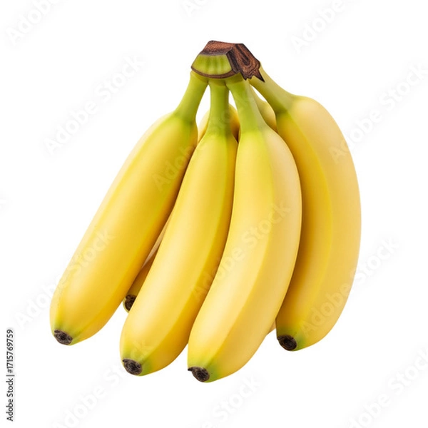 Fototapeta Bunch of ripe yellow bananas isolated on a black background