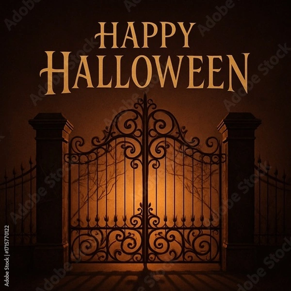 Obraz Golden Gate Halloween Greeting Design