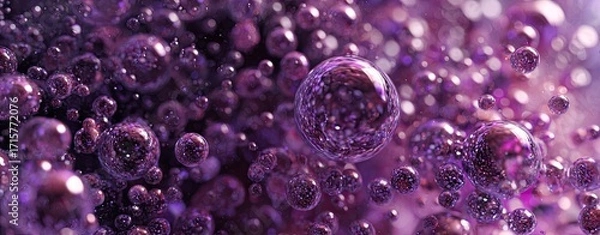 Obraz Close-up view of purple bubbles.