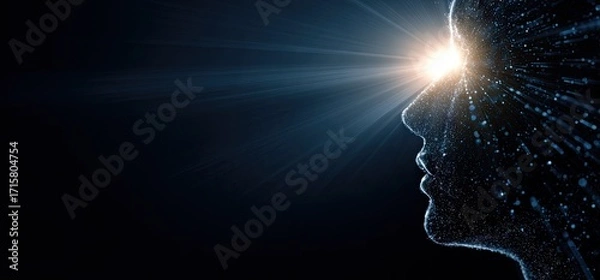 Obraz Human Mind Illuminated by Light, Abstract Illustration.