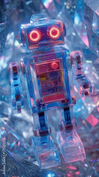 Fototapeta blue screen robot toy