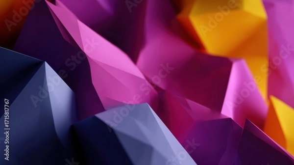 Fototapeta abstract 3D polygon shapes background with vibrant colors