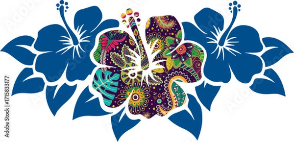 Obraz Hibiscus "Bunga Raya" with design element design concept