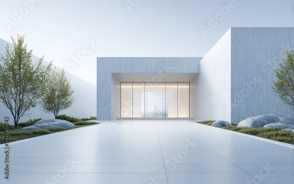 Fototapeta Minimalist modern architecture and spatial structure