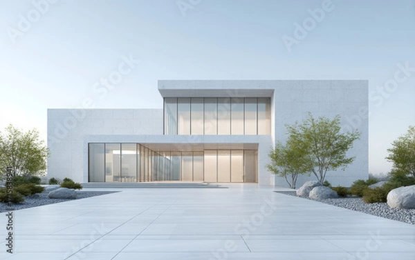 Fototapeta Minimalist modern architecture and spatial structure