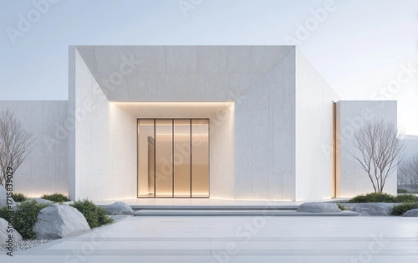 Fototapeta Minimalist modern architecture and spatial structure