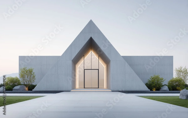 Fototapeta Minimalist modern architecture and spatial structure