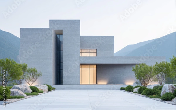 Fototapeta Minimalist modern architecture and spatial structure