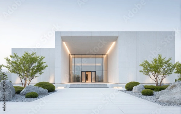 Fototapeta Minimalist modern architecture and spatial structure