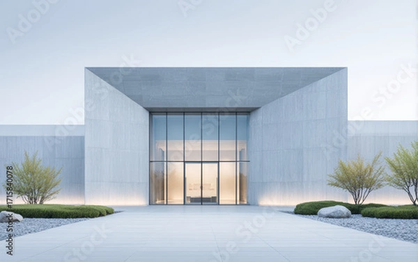 Fototapeta Minimalist modern architecture and spatial structure