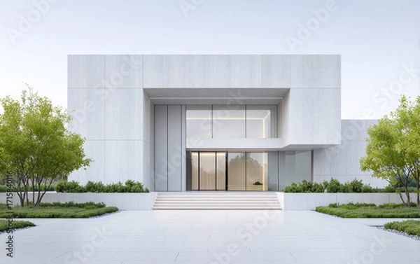 Fototapeta Minimalist modern architecture and spatial structure