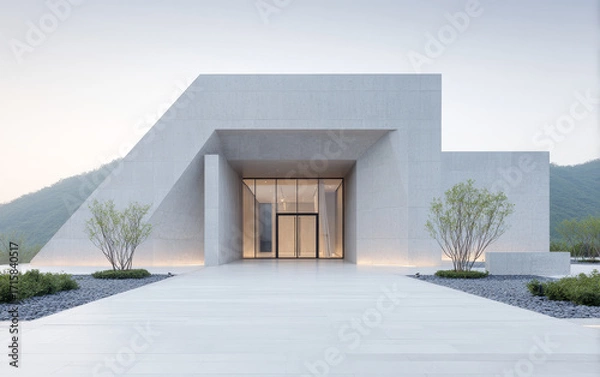 Fototapeta Minimalist modern architecture and spatial structure