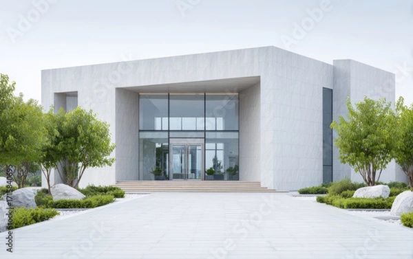 Fototapeta Minimalist modern architecture and spatial structure