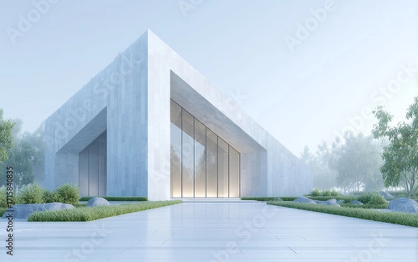Fototapeta Minimalist modern architecture and spatial structure