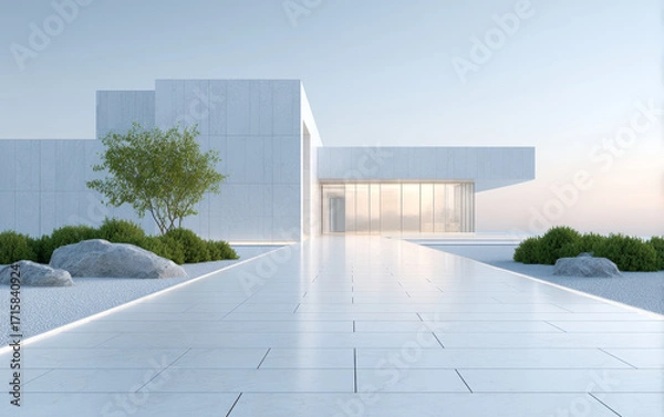 Fototapeta Minimalist modern architecture and spatial structure