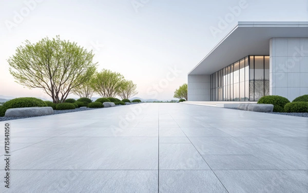 Fototapeta Minimalist modern architecture and spatial structure