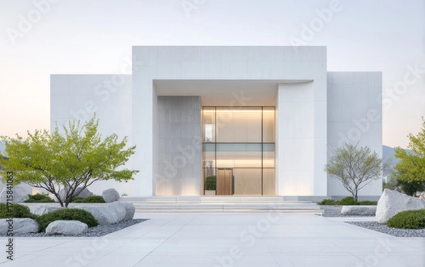 Fototapeta Minimalist modern architecture and spatial structure
