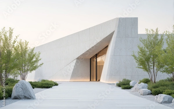 Fototapeta Minimalist modern architecture and spatial structure