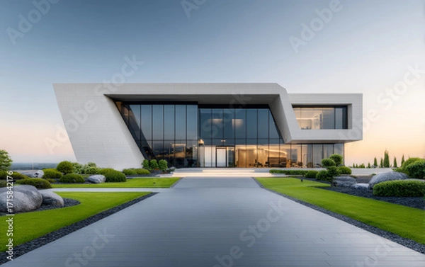 Fototapeta Minimalist modern architecture and spatial structure
