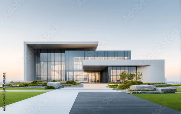 Fototapeta Minimalist modern architecture and spatial structure
