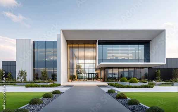 Fototapeta Minimalist modern architecture and spatial structure