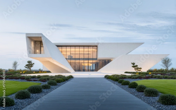 Fototapeta Minimalist modern architecture and spatial structure