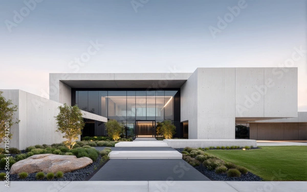 Fototapeta Minimalist modern architecture and spatial structure
