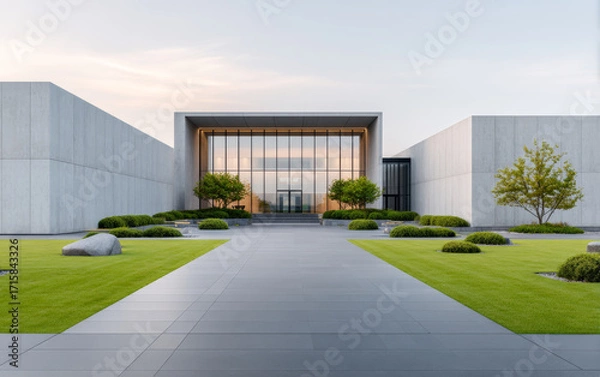 Fototapeta Minimalist modern architecture and spatial structure