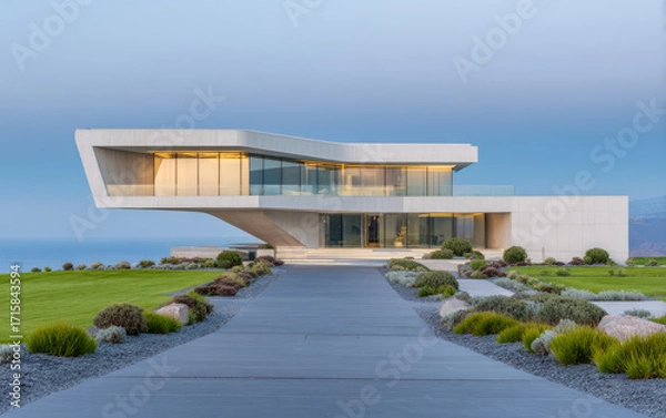 Fototapeta Minimalist modern architecture and spatial structure