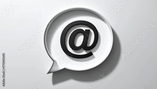 Fototapeta 3D @ email symbol icon in a speech bubble