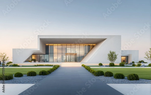 Fototapeta Minimalist modern architecture and spatial structure