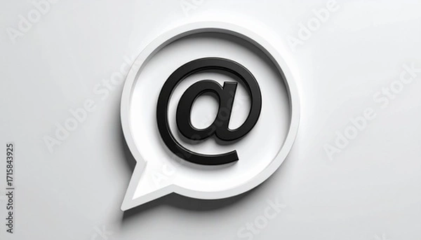 Fototapeta 3D @ email symbol icon in a speech bubble
