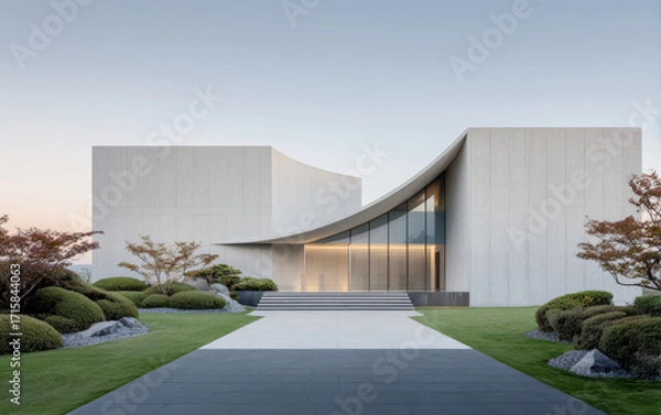 Fototapeta Minimalist modern architecture and spatial structure