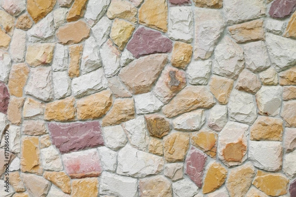Obraz The walls of the house are decorated with large marble slabs.