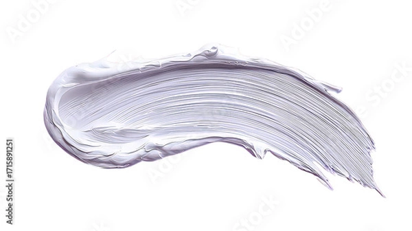 Fototapeta White Cream Texture Swirl on Transparent Background