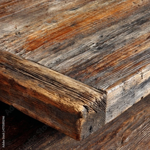 Fototapeta Rough Textured Wooden Surface with Natural Grain Patterns and Details