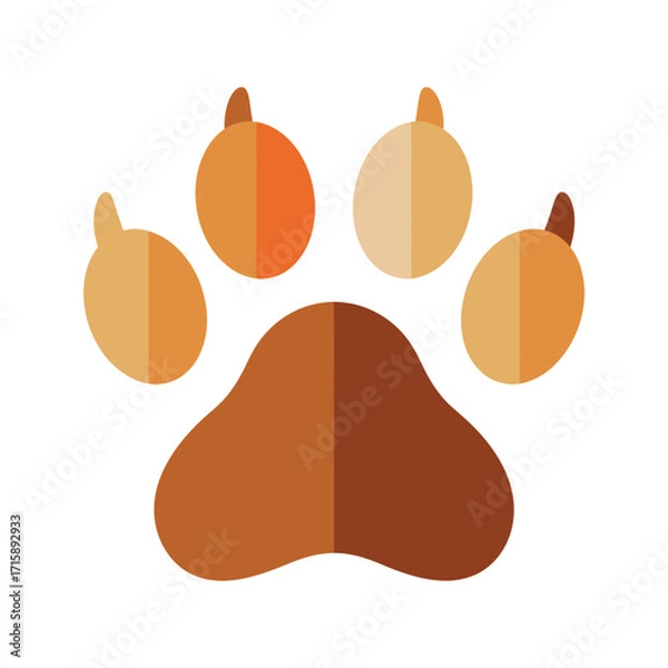 Fototapeta Colorful Paw Print Design Illustration