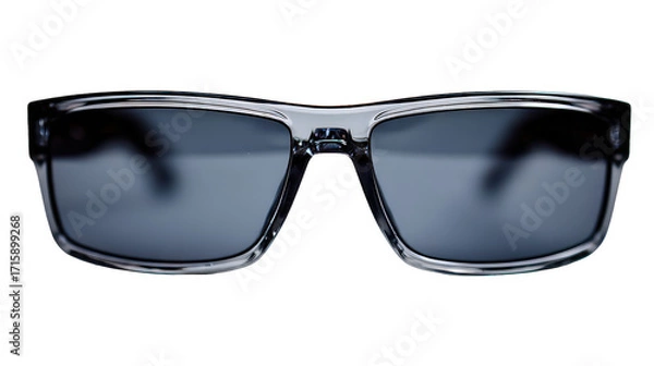 Fototapeta Grey Square Sunglasses with Black Frame on Transparent Background