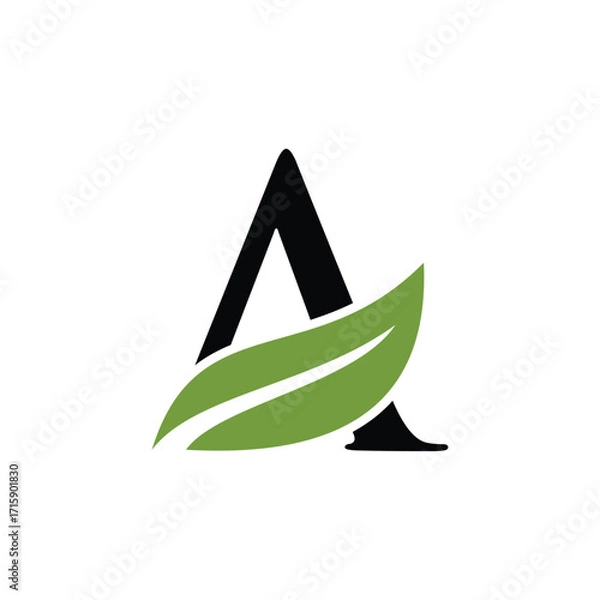 Fototapeta leaf letter logo initials	