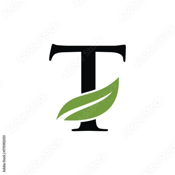 Fototapeta leaf letter logo initials	