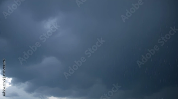 Fototapeta dark clouds with falling rain