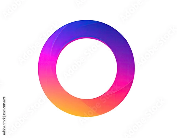 Fototapeta A vibrant, circular graphic with a gradient of pink, orange, and blue colors, creating a smooth transition