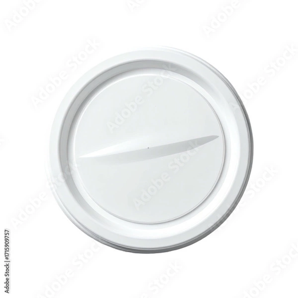 Fototapeta White circular lid with a slight indentation