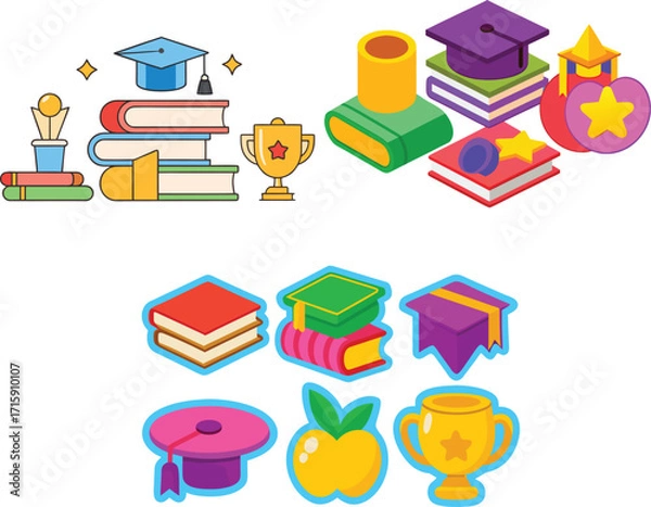 Obraz book lie color icon set 