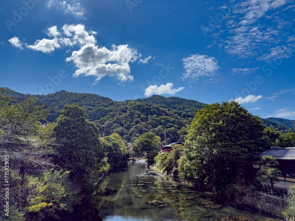 Obraz ええ天気の嵐山の風景